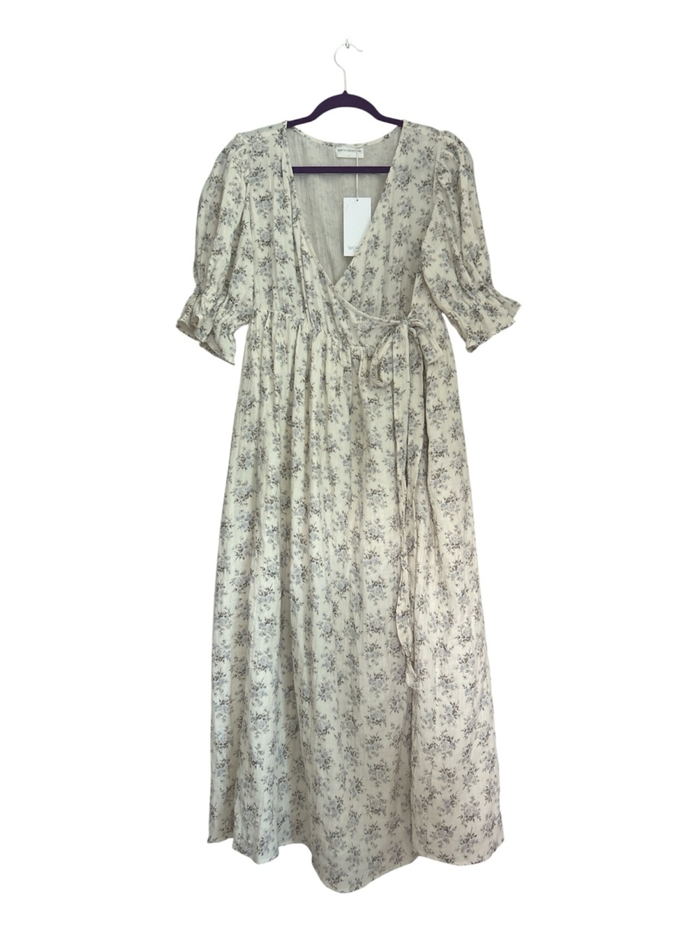 NWT Worth Collective Ari Cotton Floral Wrap Maxi Dress Size Large - Picture 2 of 16